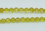 COP353 15.5 inches 6mm faceted round yellow opal gemstone beads wholesale