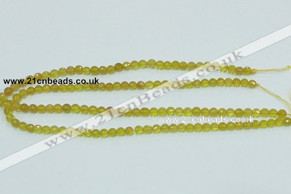 COP353 15.5 inches 6mm faceted round yellow opal gemstone beads wholesale