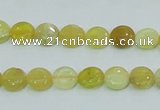 COP358 15.5 inches 8mm coin yellow opal gemstone beads wholesale