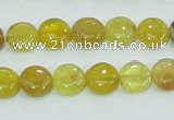 COP359 15.5 inches 10mm coin yellow opal gemstone beads wholesale