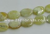 COP376 15.5 inches 10*14mm oval yellow opal gemstone beads wholesale