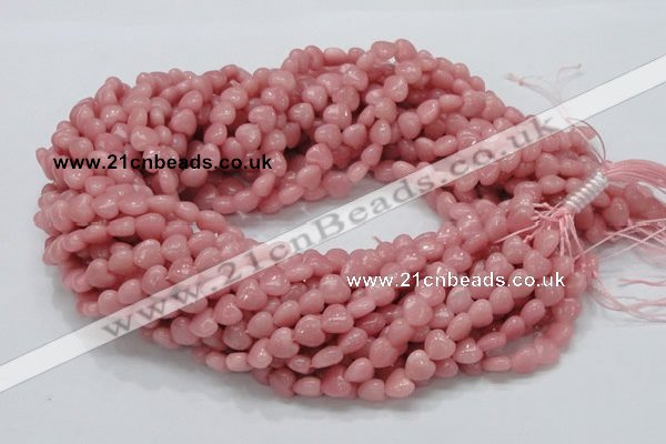 COP412 15.5 inches 8*8mm heart Chinese pink opal gemstone beads