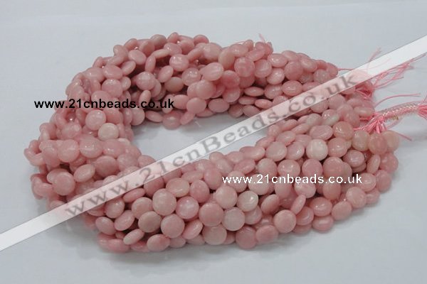 COP413 15.5 inches 10mm flat round Chinese pink opal gemstone beads