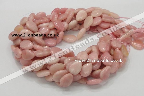 COP424 15.5 inches 12*18mm flat teardrop Chinese pink opal gemstone beads