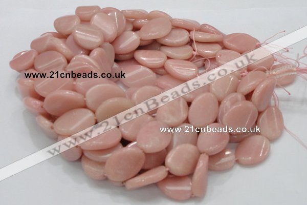 COP426 15.5 inches 18*25mm twisted oval Chinese pink opal gemstone beads