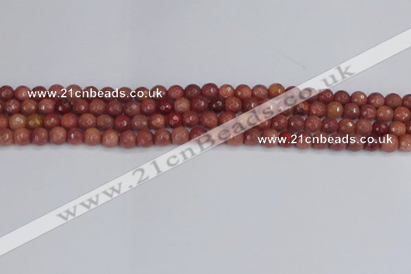 COP441 15.5 inches 4mm faceted round African blood jasper beads