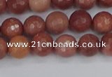 COP442 15.5 inches 6mm faceted round African blood jasper beads