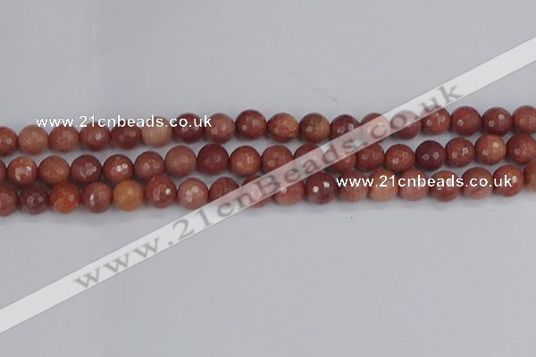 COP443 15.5 inches 8mm faceted round African blood jasper beads