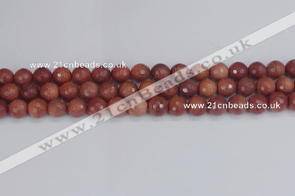 COP444 15.5 inches 10mm faceted round African blood jasper beads