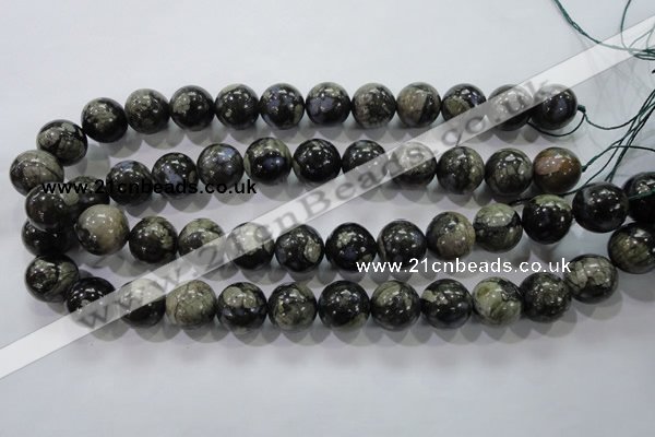 COP457 15.5 inches 16mm round natural grey opal gemstone beads