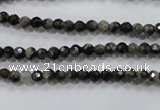 COP460 15.5 inches 4mm faceted round natural grey opal gemstone beads