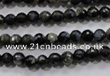 COP461 15.5 inches 6mm faceted round natural grey opal gemstone beads