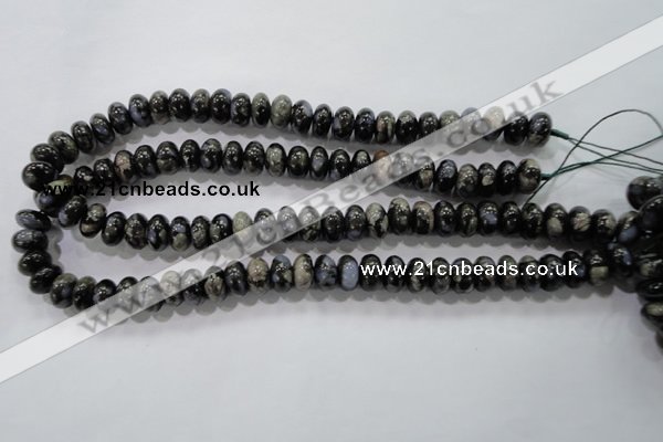 COP471 15.5 inches 8*12mm rondelle natural grey opal gemstone beads