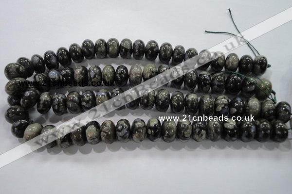 COP472 15.5 inches 10*16mm rondelle natural grey opal gemstone beads