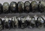 COP477 15.5 inches 10*16mm faceted rondelle natural grey opal beads