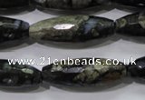 COP480 15.5 inches 10*30mm faceted rice natural grey opal beads