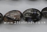 COP496 15.5 inches 10*14mm oval natural grey opal gemstone beads