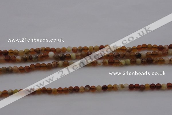 COP508 15.5 inches 4mm round natural red opal gemstone beads