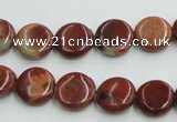 COP521 15.5 inches 12mm flat round red opal gemstone beads wholesale