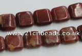 COP526 15.5 inches 12*12mm square red opal gemstone beads wholesale