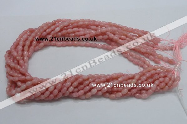 COP55 15.5 inches 5*7mm rice natural pink opal gemstone beads