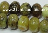 COP552 15.5 inches 15*20mm rondelle yellow & green natural opal beads