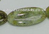 COP556 15.5 inches 20*40mm oval yellow & green natural opal beads