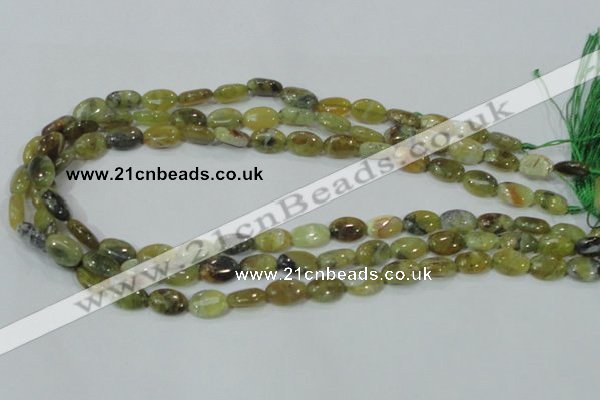 COP561 15.5 inches 8*12mm oval natural yellow & green opal beads