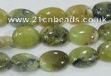 COP562 15.5 inches 10*14mm oval natural yellow & green opal beads