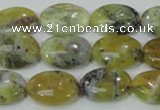 COP563 15.5 inches 13*18mm oval natural yellow & green opal beads