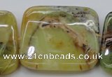 COP585 15.5 inches 45*45mm square natural yellow & green opal beads