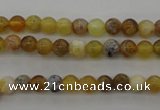 COP586 15.5 inches 4mm round natural yellow & green opal beads