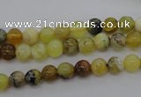 COP587 15.5 inches 6mm round natural yellow & green opal beads