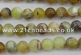 COP588 15.5 inches 8mm round natural yellow & green opal beads