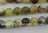 COP589 15.5 inches 10mm round natural yellow & green opal beads