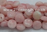 COP59 15.5 inches 6mm flat round natural pink opal gemstone beads