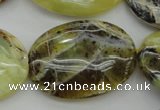 COP593 15.5 inches 25*35mm oval natural yellow & green opal beads