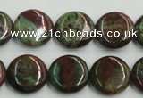 COP604 15.5 inches 16mm flat round green opal gemstone beads