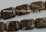 COP610 15.5 inches 13*18mm rectangle green opal gemstone beads