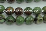 COP662 15.5 inches 8mm faceted round green opal gemstone beads