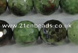 COP667 15.5 inches 18mm faceted round green opal gemstone beads