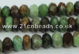 COP670 15.5 inches 6*10mm faceted rondelle green opal gemstone beads