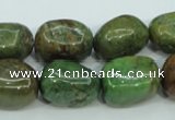 COP672 15.5 inches 12*16mm nuggets green opal gemstone beads