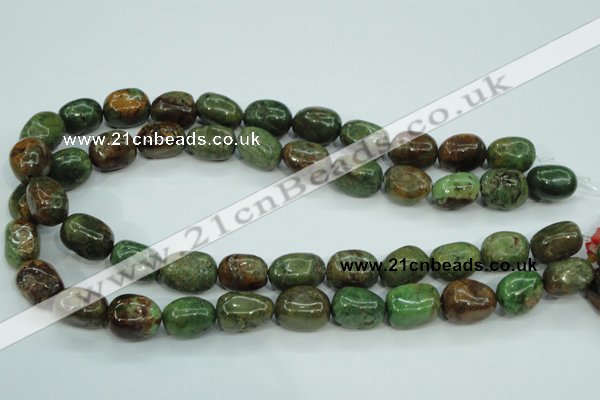 COP672 15.5 inches 12*16mm nuggets green opal gemstone beads