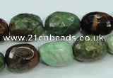 COP674 15.5 inches 12*16mm faceted nuggets green opal gemstone beads