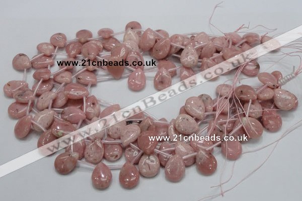 COP74 15.5 inches 13*18mm flat teardrop natural pink opal beads