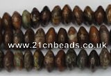 COP751 15.5 inches 5*10mm rondelle green opal gemstone beads