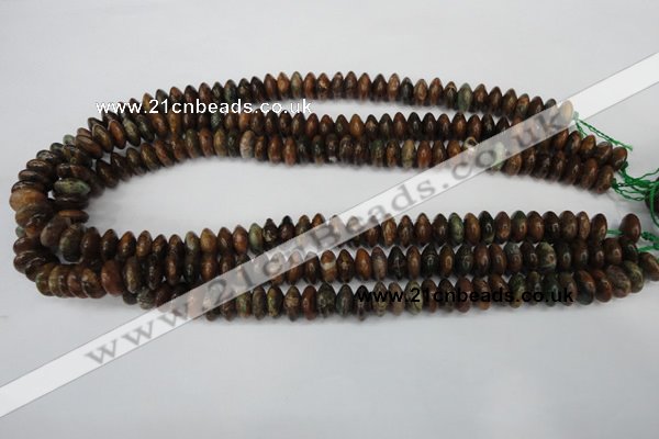 COP751 15.5 inches 5*10mm rondelle green opal gemstone beads