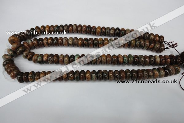 COP754 15.5 inches 6*12mm rondelle green opal gemstone beads