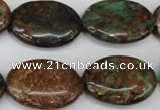 COP758 15.5 inches 18*25mm oval green opal gemstone beads